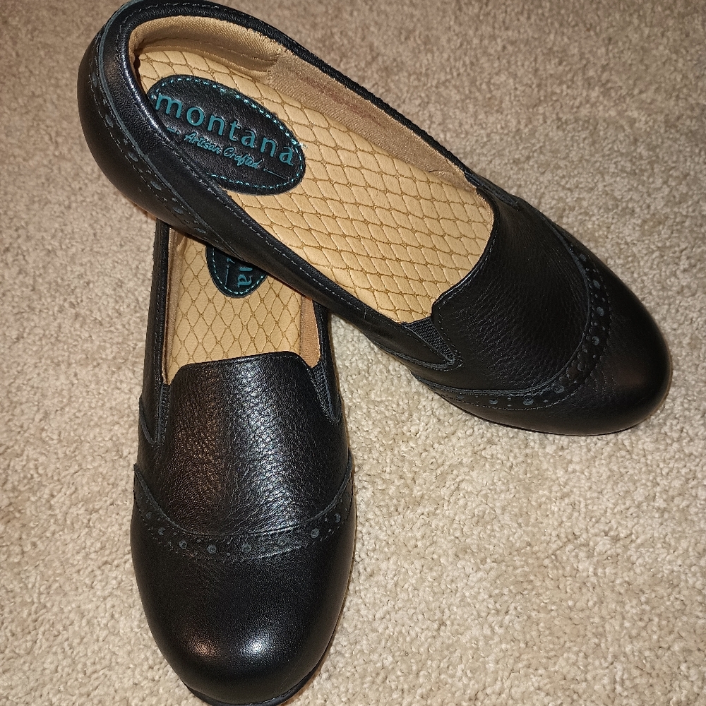 Montana Black‎ Leather Shoes 7.5 M